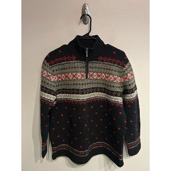 Lauren Ralph Lauren Hand Knit Sweater Womens Size Large Lambs Wool Fair Isle - Picture 1 of 8